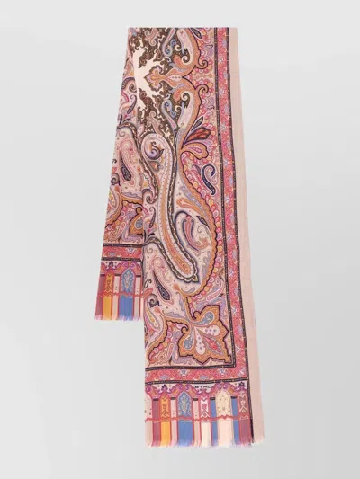 Etro Cashmere And Silk Scarf With Paisley Pattern