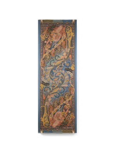 Etro Cashmere And Silk Scarf With Paisley Print In Multi
