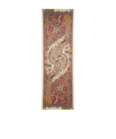 Etro Cashmere And Silk Scarf With Paisley Print In Brown