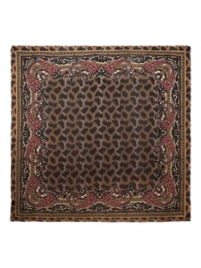 Etro Cashmere-blend Scarf In Brown