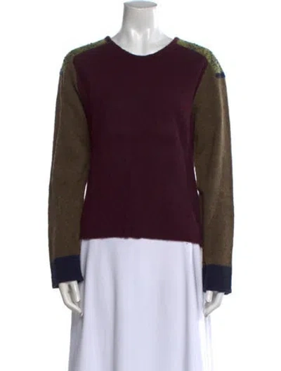 Pre-owned Etro Cashmere Colorblock Pattern Sweater In Purple