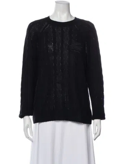 Pre-owned Etro Cashmere Crew Neck Sweater In Black