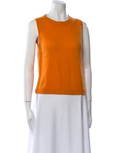 Pre-owned Etro Cashmere Crew Neck Sweater In Orange