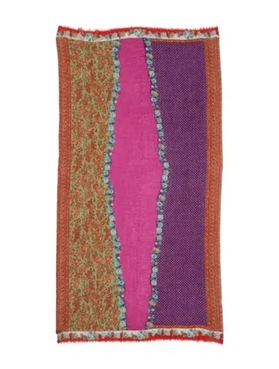 Pre-owned Etro Cashmere Floral Print Scarf In Purple