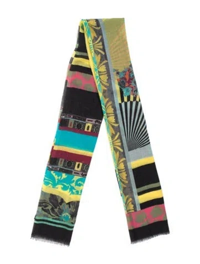 Pre-owned Etro Cashmere Graphic Print Scarf In Black