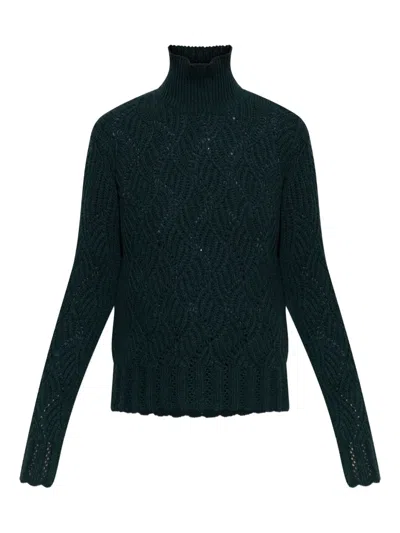 Etro Cashmere High-neck Sweater In Green