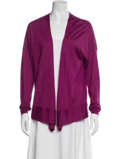 Pre-owned Etro Cashmere Open Front Sweater In Purple