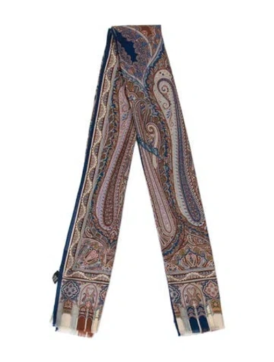 Pre-owned Etro Cashmere Paisley Print Scarf