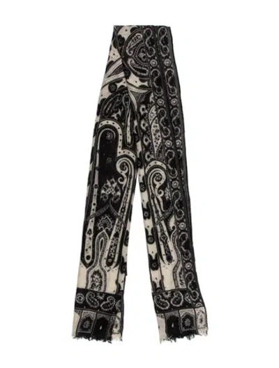 Pre-owned Etro Cashmere Paisley Print Scarf In Green