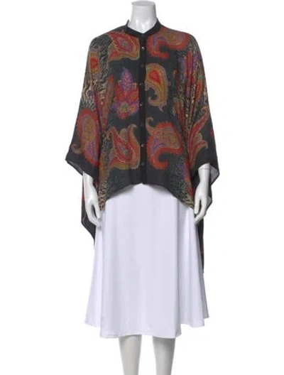Pre-owned Etro Cashmere Paisley Print Sweater In Brown