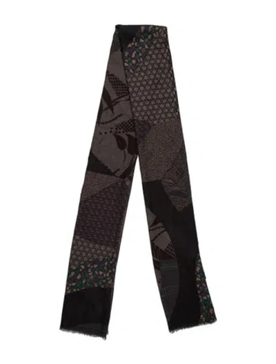 Pre-owned Etro Cashmere Patterned Scarf In Brown