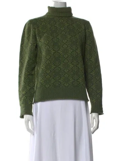 Pre-owned Etro Cashmere Patterned Sweater In Green