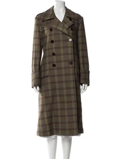 Pre-owned Etro Cashmere Plaid Print Peacoat In Multi