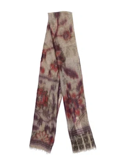 Pre-owned Etro Cashmere Plaid Print Scarf In Brown