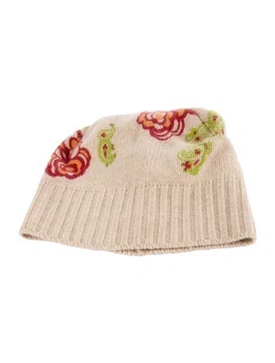 Pre-owned Etro Cashmere Printed Beanie In Neutral