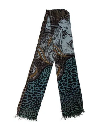 Pre-owned Etro Cashmere Printed Scarf In Black