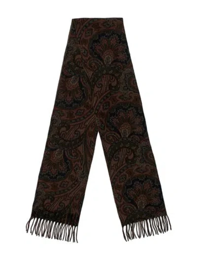 Pre-owned Etro Cashmere Printed Scarf In Green