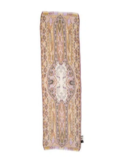 Pre-owned Etro Cashmere Printed Scarf In Neutral