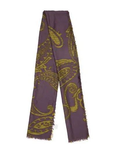 Pre-owned Etro Cashmere Printed Scarf In Purple