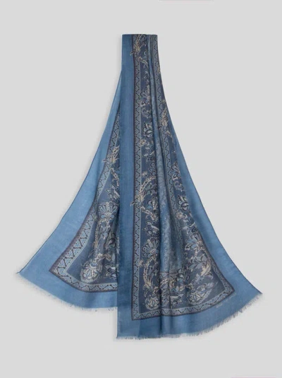 Etro Cashmere Scarf In Blue