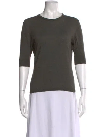 Pre-owned Etro Cashmere Scoop Neck Sweater In Green