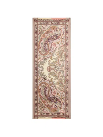 Etro Cashmere, Silk And Wool Scarf With Paisley Motif In Multi