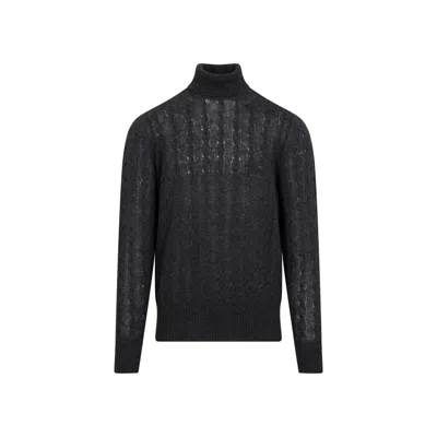 Etro Luxurious Cashmere Cable-knit Sweater In Black