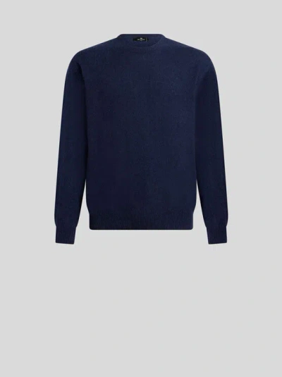 Etro , Cashmere Sweater, Man, Navy Blue, Size 3xl