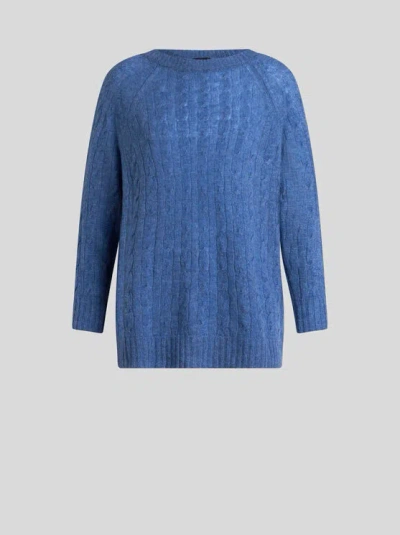 ETRO , CASHMERE SWEATER WITH THREE-QUARTER SLEEVES, WOMAN, NAVY BLUE, SIZE 50