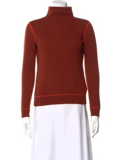 Pre-owned Etro Cashmere Turtleneck Sweater In Orange