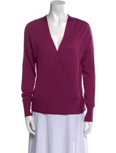 Pre-owned Etro Cashmere V-neck Blouse In Purple