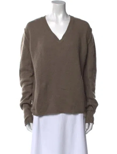 Pre-owned Etro Cashmere V-neck Sweater In Brown