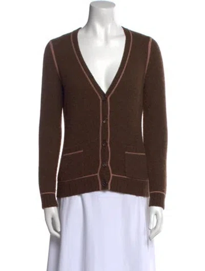 Pre-owned Etro Cashmere V-neck Sweater In Brown