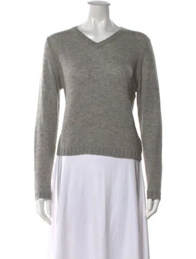 Pre-owned Etro Cashmere V-neck Sweater In Gray