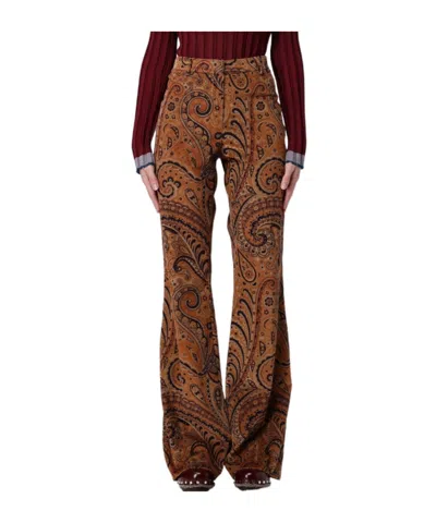 Etro Casual Pants With Belt Loops In Brown