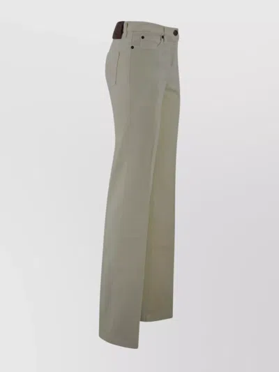 Etro Casual Trousers Embroidered Detail In Gray
