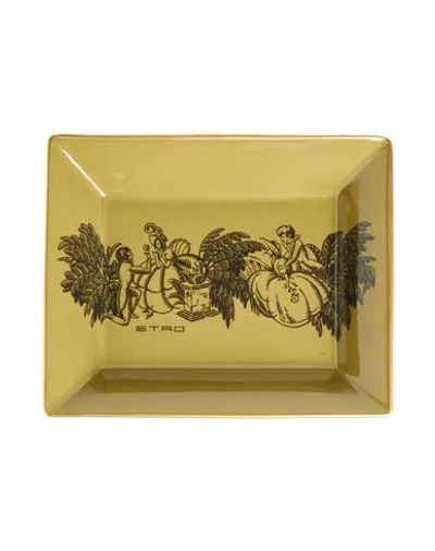 Etro Catch-all Tray Or Ash Tray Green Size - Porcelain In Yellow
