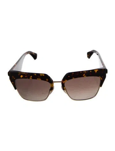 Pre-owned Etro Cat-eye Mirrored Sunglasses In Brown
