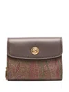 Etro Cedar Brown Textured Wallet With Concealed Fastening