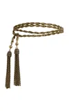 Etro Chain Belt With Metal Tassels In Gold