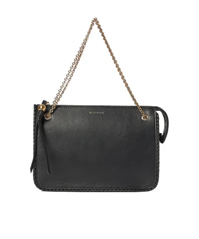 Etro Chain Shoulder Bag In Black