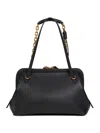 Etro Chain-trimmed Leather Shoulder Bag In Black