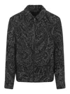 Etro Paisley Pattern Wool Blend Jacket With Tailored Fit In Black