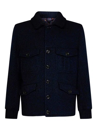 Etro Navy Blue Wool Blend Jacket K