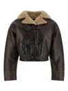 Etro Sheepskin Jacket Featuring Wool Insert In Brown