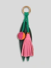 Etro Charm With Tassel And Leaves In Rosa