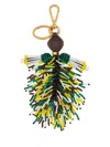 Etro Beaded Keychain With Gold Hardware Attachment In Multi