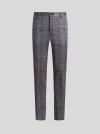 Etro , Check Cotton-blend Trousers, Man, Purple, Size 48 In Purple