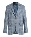 Etro Men Blue Tweed Single-breasted Blazer In Blue