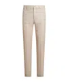 Etro Check Linen-blend Trousers In Nude
